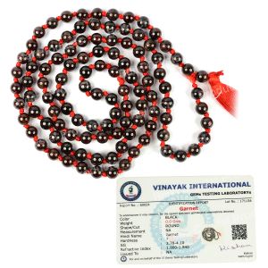 Certified Garnet 6 mm 108 Round Bead Mala with Certificate
