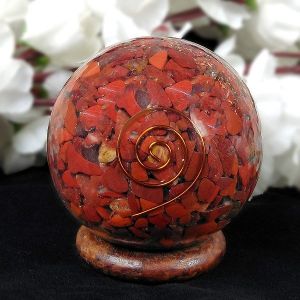 Red Jasper Orgone / Orgonite Ball - Sphere