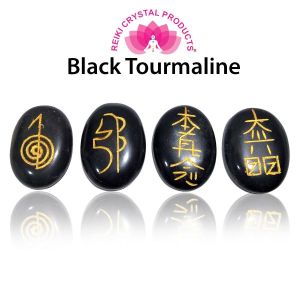 Black Tourmaline Reiki Symbol Set 4 pcs