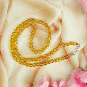 Natural Citrine 6mm Round Bead Necklace