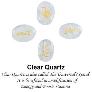 Clear Quartz Reiki Symbol Set 4 pc