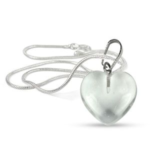 Clear Quartz Heart Shape Pendant - Size 15-20 mm approx with Chain