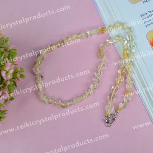 Natural Crystal Stone Golden Rutile Quartz Necklace for Women