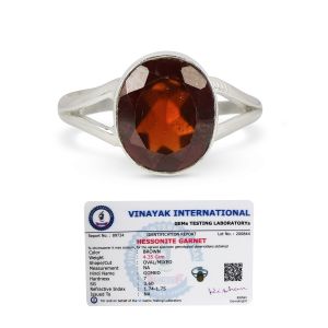  Natural Certified Gomed Hessonite Gemstone Ring Original Sterling Silver 925 Adjustable Ring - Gomed 6 ct Approx