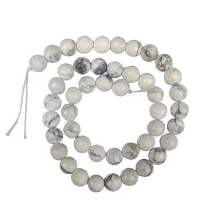 Howlite 8 mm Faceted Beads for Jewelery Making Bracelet, Necklace / Mala