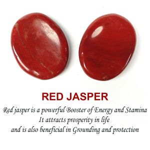 Red Jasper Worry Stone Palm Stone Crystal Cabochons Oval Shape for Reiki Healing and Crystal Healing Stone Pack of 2 