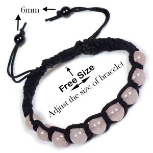 Rose Quartz Bracelet 8mm Beads Thread Bracelet