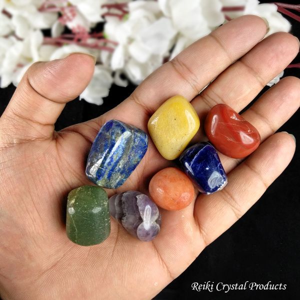 Chakra Stones Set of 7+1, Protection Crystals for Chakra Balancing, Healing  Crystals and Stones for Crystal Therapy, Meditation & Reiki, Tumbled 