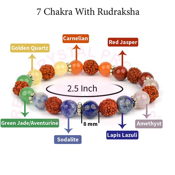 7 Chakra Rudraksha Bracelet