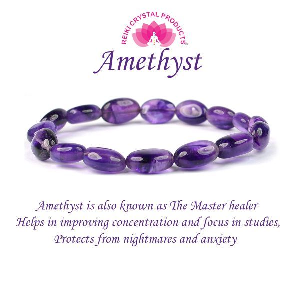 Buy Lepidolite Crystal Healing Bracelet  Stress Anxiety  SelfEsteem  Online in India  Mypoojaboxin
