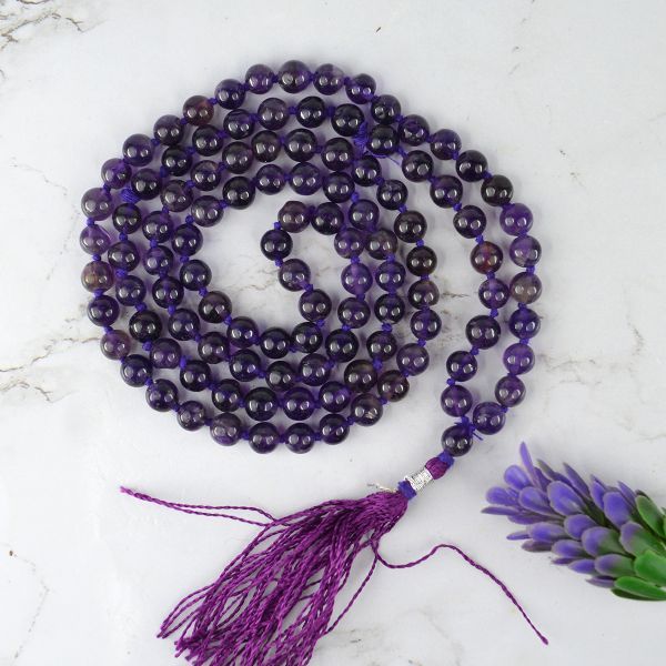 6 mm Round Beads Mala & Necklace ( 108 Beads, 26 Inch Approx)
