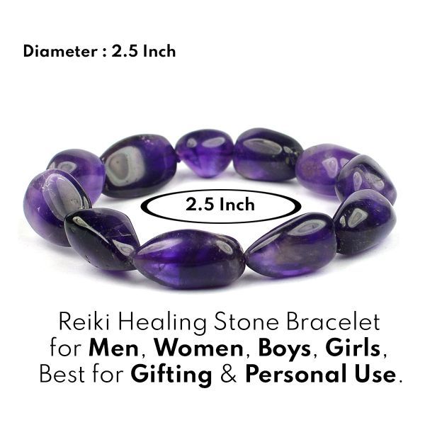 Buy Reiki Crystal Products Natural Certified Amethyst Bracelet Faceted  Beads 8 mm Crystal Stone Bracelet for Reiki Healing and Crystal Healing  Stones Color  Purple at Amazonin