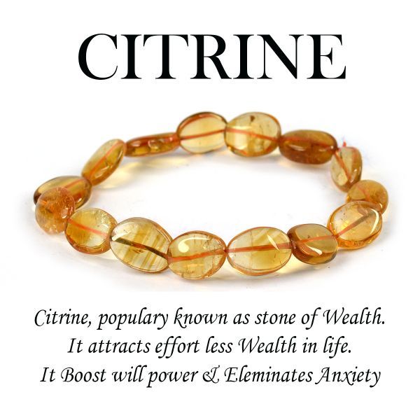 Citrine Crystal Stone Bracelet November Birthstone Wealth – Veda Connection