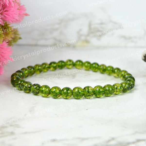 Buy Thin Peridot Bracelet, Natural Stone Bracelet, 4mm Green Stone Bead  Bracelet Online in India - Etsy