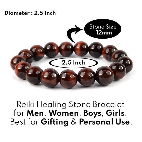 Buy Reiki Crystal Products Natural Wooden Bracelet Round Bead 12 mm Bracelet  for Reiki Healing and Crystal Healing Stone Color  Brown at Amazonin