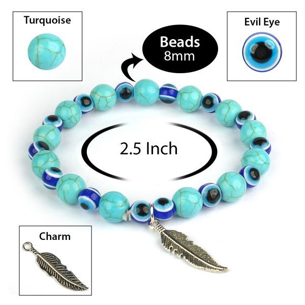 Turquoise stone bracelet online for women | Edgycart