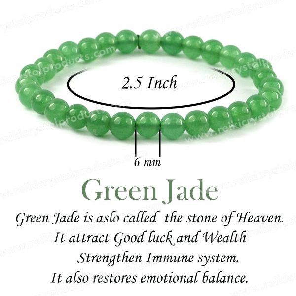 Buy DIYSM Lab Certified Green Jade Natural Reiki Feng-Shui Healing Crystal  Gem Stone 8 mm Bracelets Online at Best Prices in India - JioMart.