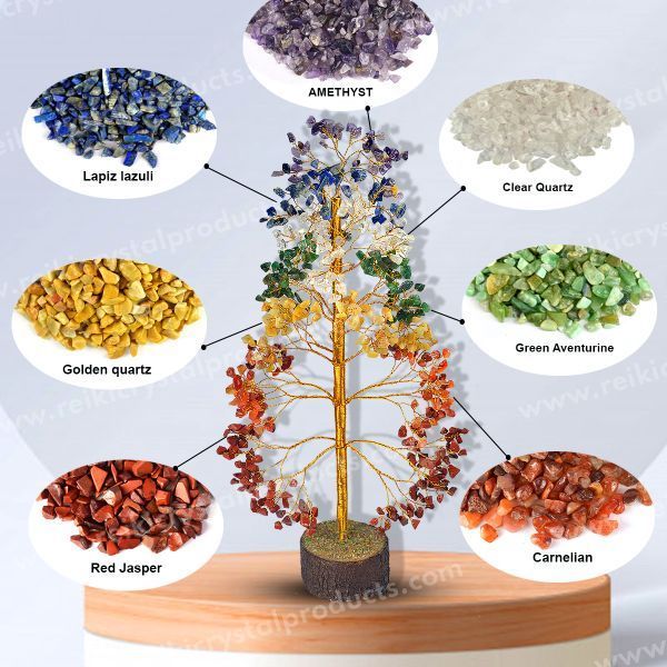 7 Chakra Long Size Natural Chip 500 Beads Tree